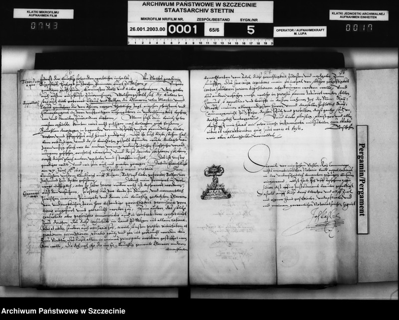 image.from.unit.number "Martin v. Ahnen zu Gr.Datzow Klaus und Balthasar v. Gagern, Pribber v. Suhm, Paul v. Schmatzhagen, Heinrich von Rhast und Michael Rust bezw. Herzog Philipp Julius von Pommern: freie Jagdausübung auf Rügen."