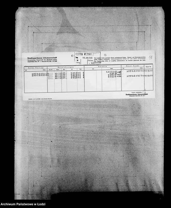 Obraz 15 z jednostki "Sonderkonto 12300 Bankauszüge"