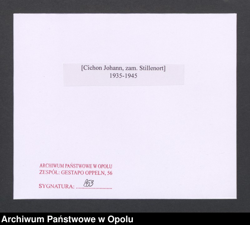 Obraz 2 z jednostki "[Cichon Johann, zam. Stillenort]"