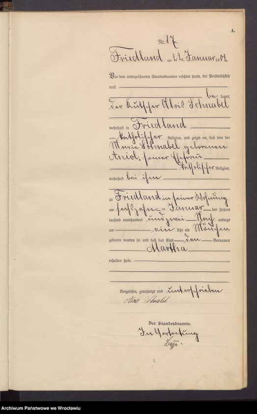 image.from.unit.number "Księga urodzeń USC Mieroszów (Friedland) 1902"