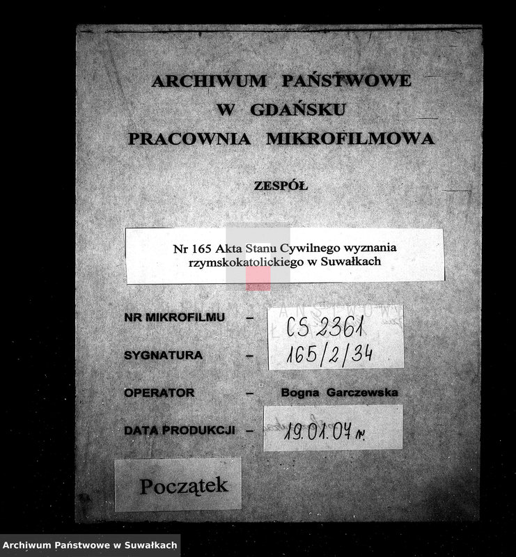 image.from.unit.number "Dowody do Akt Ślubnych parafii Rzymsko-Katolickiej Suwalskiej za rok 1864"