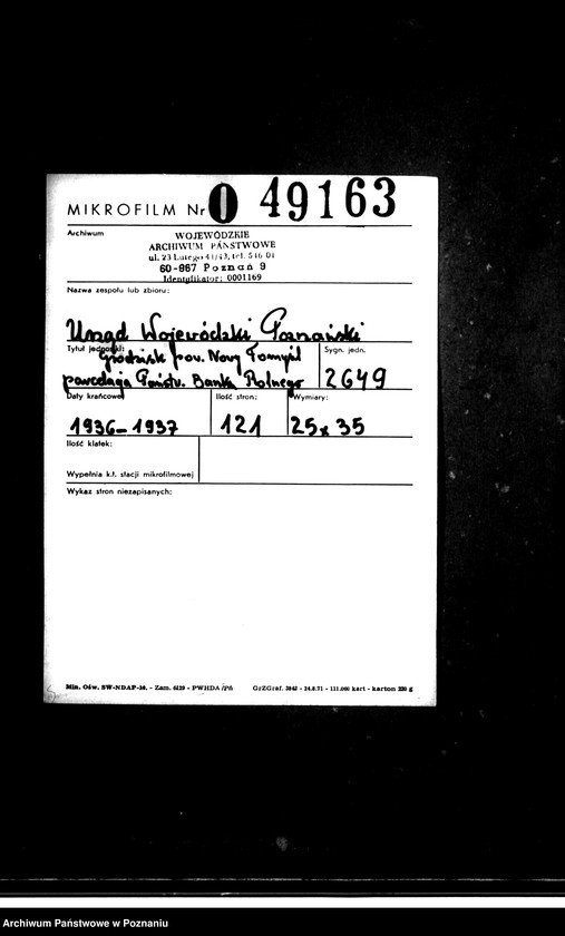 Obraz 2 z jednostki "Grodzisk powiat nowotomyski parcelacja Państwowego Banku Rolnego"