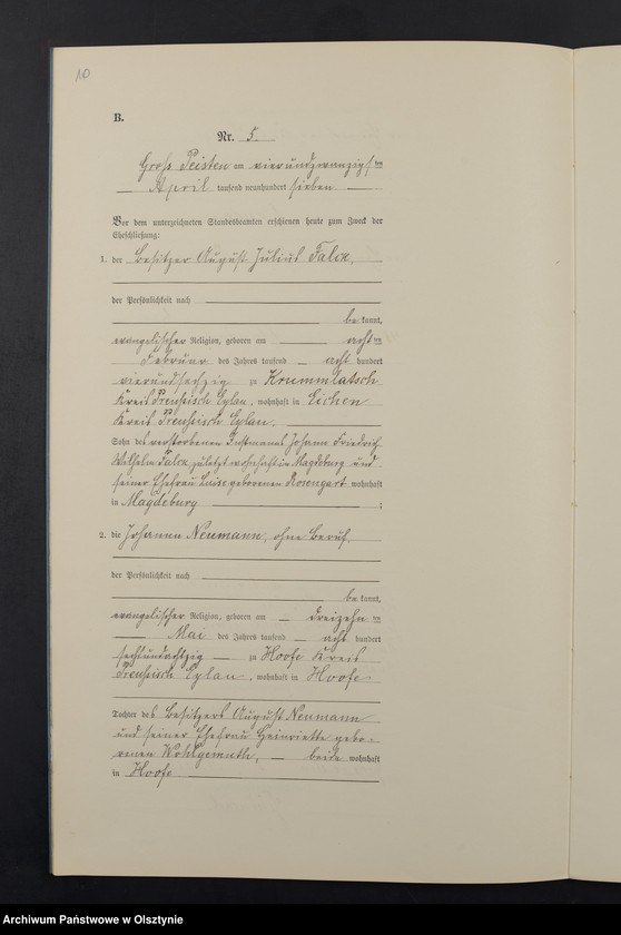 image.from.unit.number "Heiraths-Neben-Register Nr 1 - 19"