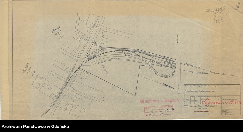 image.from.unit.number "Reichsbahndirektion Danzig. Deutsche Reichsbahn. Strecke: Gr. Neudorf - Gotenhafen. B.A. Berent (Westpr.). Bahnhof Thurmberg"