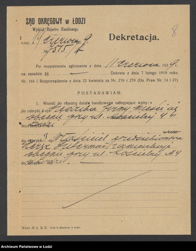 Obraz 10 z jednostki "Hersz Guterman- sprzedaż owoców"