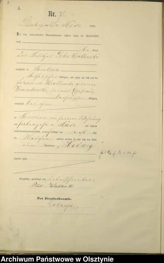 Obraz 10 z jednostki "Geburts-Haupt-Register Nr 1 - 41"