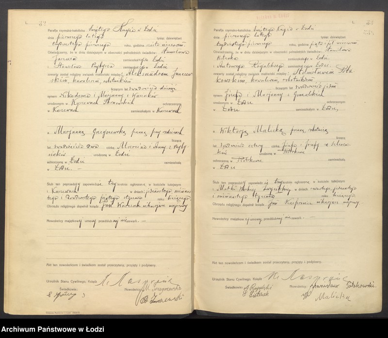 Obraz 19 z jednostki "Akta małżeństw"