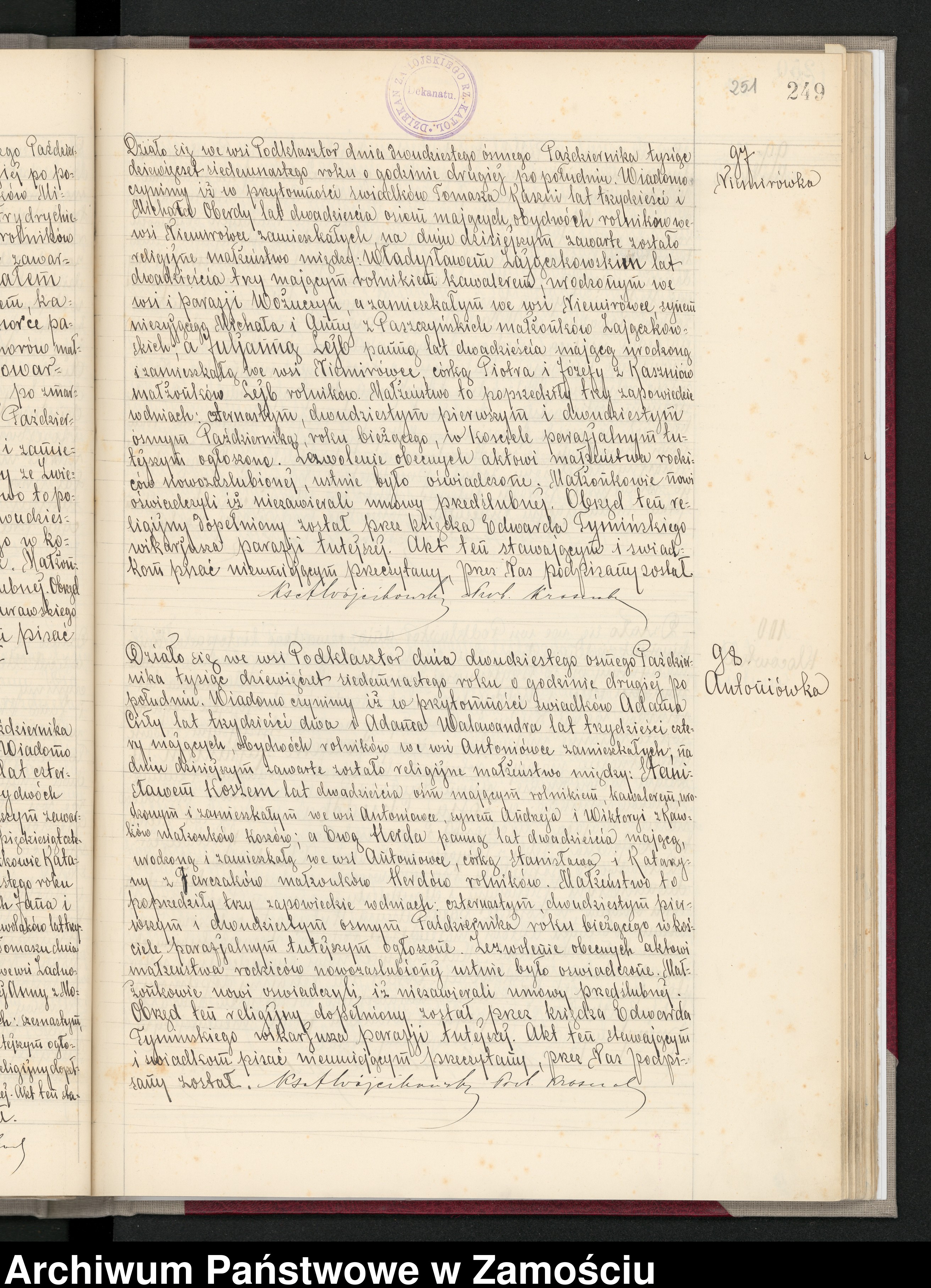 Skan z jednostki: Akta urodzeń, małżeństw, zgonów