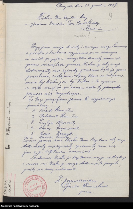 Obraz 13 z jednostki "Obrzycko, powiat Szamotuły - akta koła."