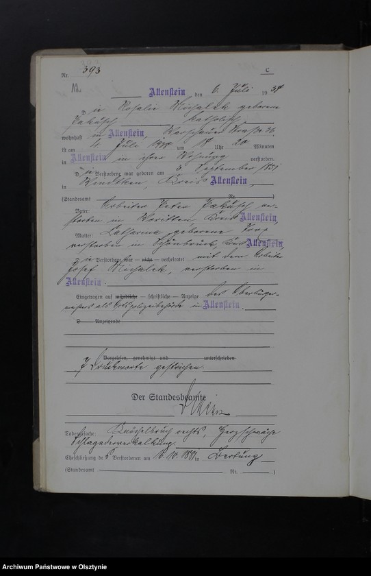 image.from.unit.number "Sterbe-Haupt-Register Tom II, Nr 382-739"