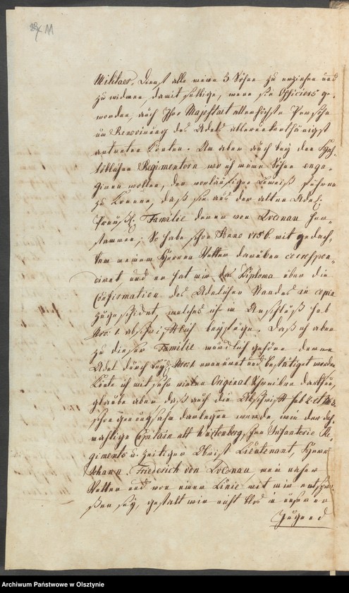 image.from.unit.number "In S. [Sachen] des Cammerers Elias Ernst Grafen von Finkenstein auf Hasenberg. Den Verkauff seiner Adelichen Gütter Alt=Doehringen [Durąg] und Glanden [Glądy]"