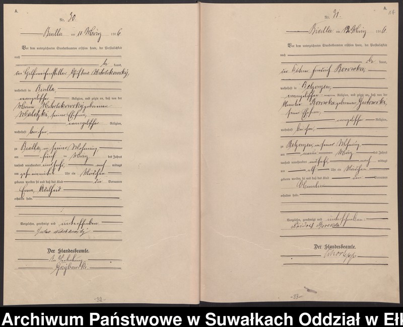 image.from.unit.number "Geburts-Haupt-Register des Königlichen Preussischen Standes-Amtes Bialla Kreis Johannisburg"