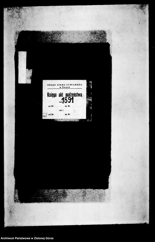 Obraz z jednostki "[Księga akt małżeństw rok 1891-Żary miasto]"