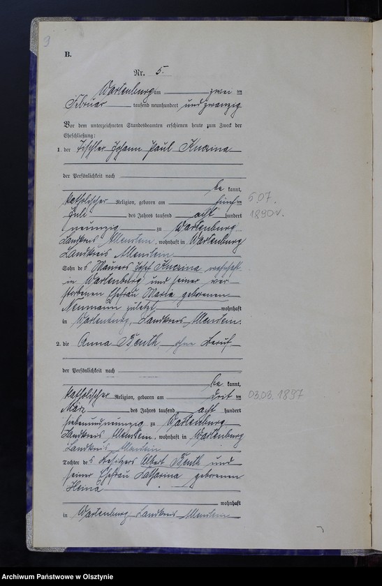 image.from.unit.number "Heirats-Haupt-Register Nr 1 - 62"