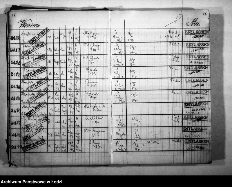 Obraz 17 z jednostki "Entlassungsbuch [Imienny spis więźniów, dane personalne]"