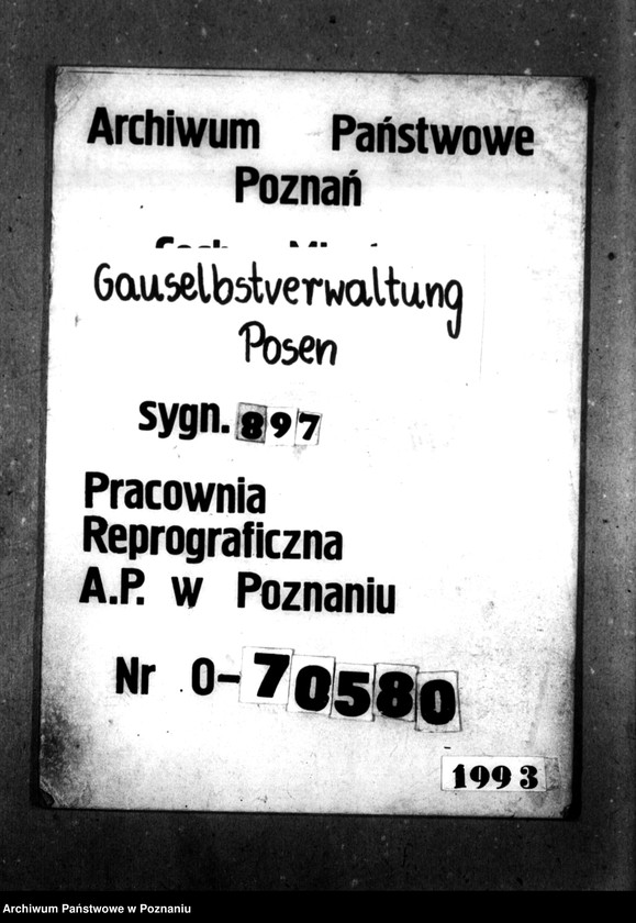 Obraz 1 z jednostki "Schriftwechsel mit der Gauselbsverwaltung vom 1 IV 1943 bis 31 III 1944. [Korespondencja w sprawach finansowych]."