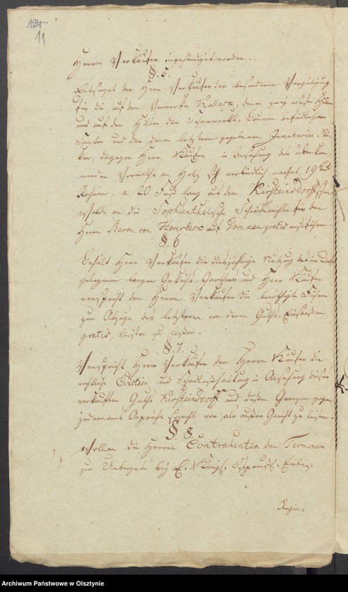 image.from.unit.number "In S. [Sachen] des v. [von] Schleinitz den Verkauf seines adelichen Guths Kirsteinsdorf [ Kiersztanowo] H. [Haupt] Amts Osterode [Ostróda] an den Lieutenant v. [von] Oelsnitz auf Plowenzin in Westpreussen"