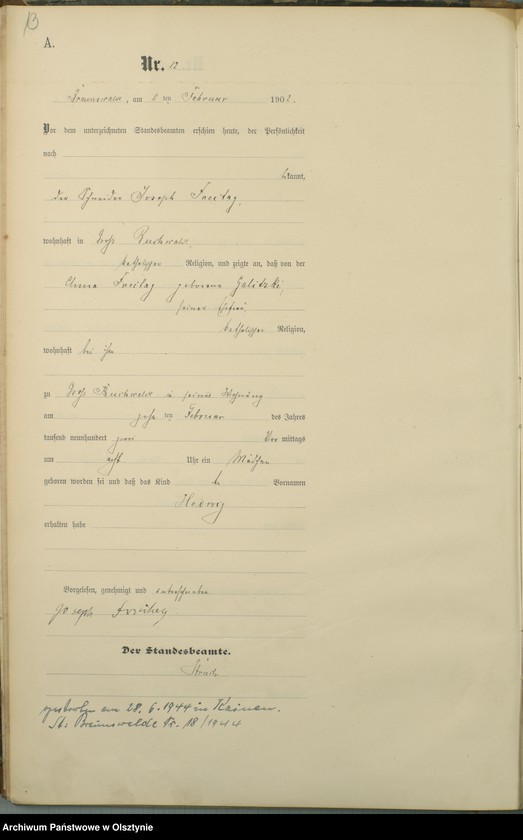 image.from.unit.number "Geburts-Haupt-Register Nr 1 - 71"