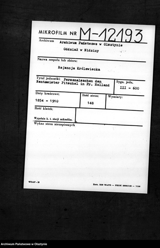 image.from.unit.number "Rentmeister Aurel Pitschel in Pr.[eussich] Holland"