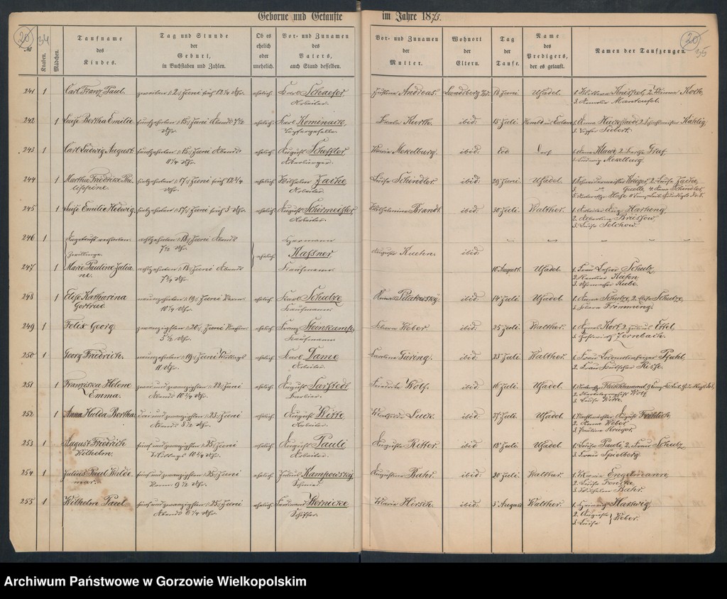 image.from.unit.number "Duplikate der Hauptkirche zu Landsberg an der Warthe (zawiera także Concordien, Reformirte und Militair Kirchen Gemeinde dotyczące zgonów w 1873 r.)"