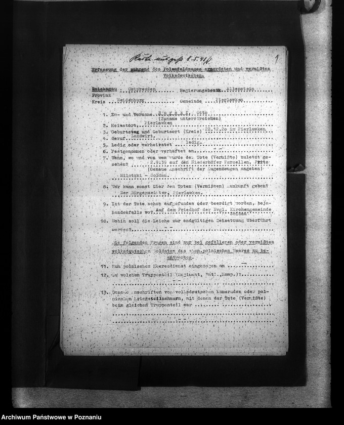 Obraz 5 z jednostki "Amtliche Meldungen Kreis Neidenburg (Nidzica)"