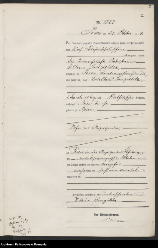 Obraz 9 z jednostki "Księga miejscowa zgonów tom V [Rejestr główny zgonów]"