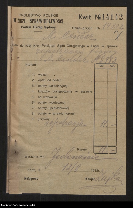 Obraz 9 z jednostki "Mojsze Cender - sprzedaż towarów manufakturowych"