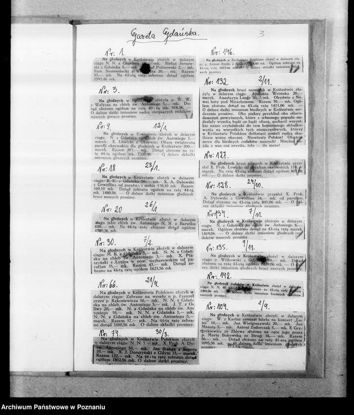 Obraz 7 z jednostki "Podziękowania za pomoc materialną dla uchodźców wojennych z Królestwa Polskiego [wycinki prasowe z "Gazety Grudziądzkiej" i "Gazety Gdańskiej"]"