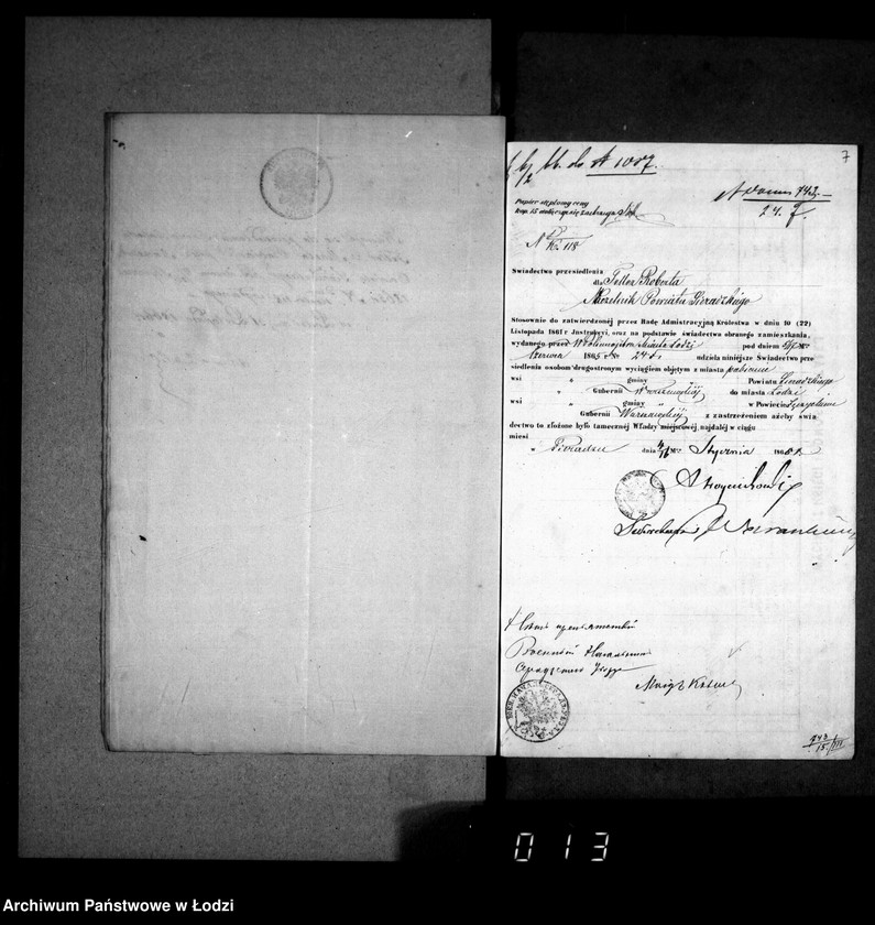 Obraz 11 z jednostki "Akta w przedmiocie świadectw przesiedleń"