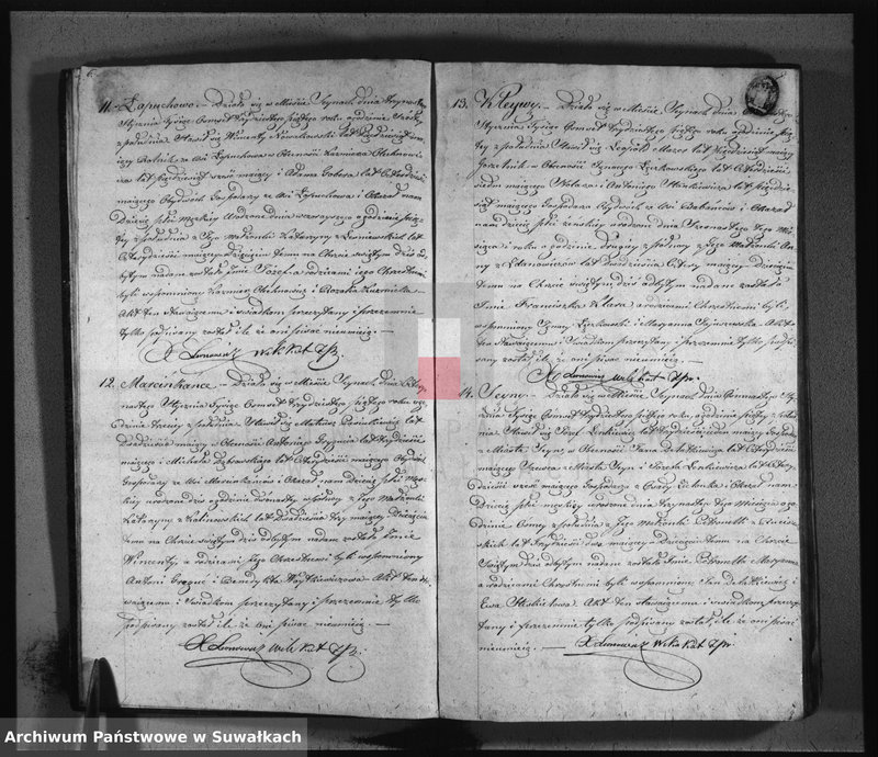 image.from.unit.number "Duplikat akt urodzonych, zaślubionych i umarłych w parafij seyneńskiey roku 1835"