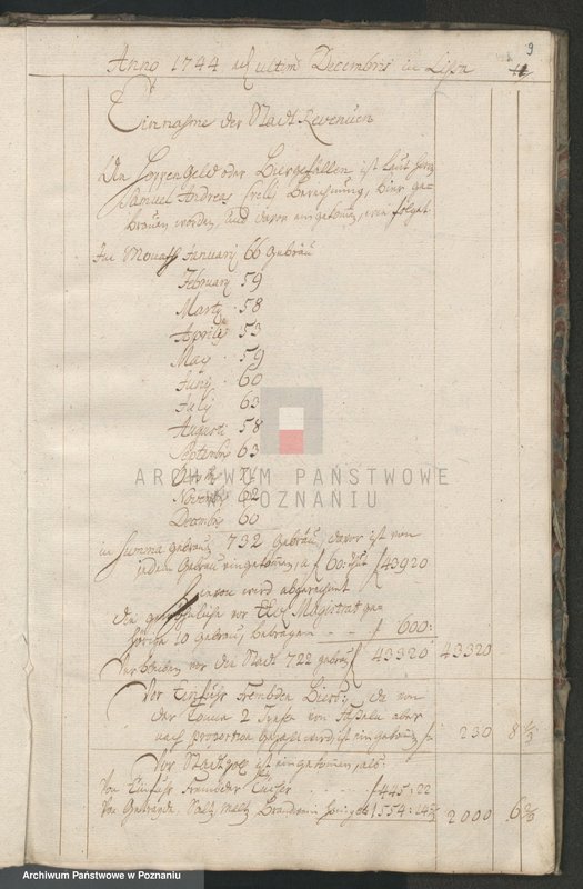 image.from.unit.number "Rechnung der Stadt Lissa; język niemiecki"