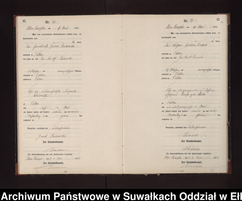 image.from.unit.number "Sterbe-Neben-Register des Preussischen Standes-Amtes Gross Konopken Kreis Loetzen"