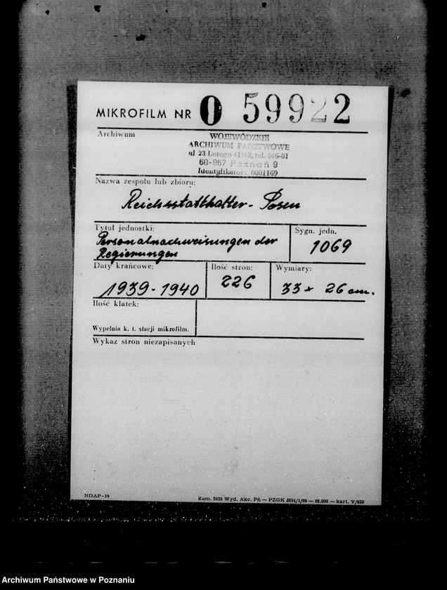 Obraz 2 z jednostki "Personalnachweisungen der Regierungen"