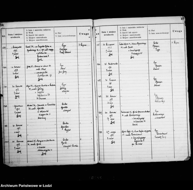 Obraz 13 z jednostki "[Ksiega urodzeń]"