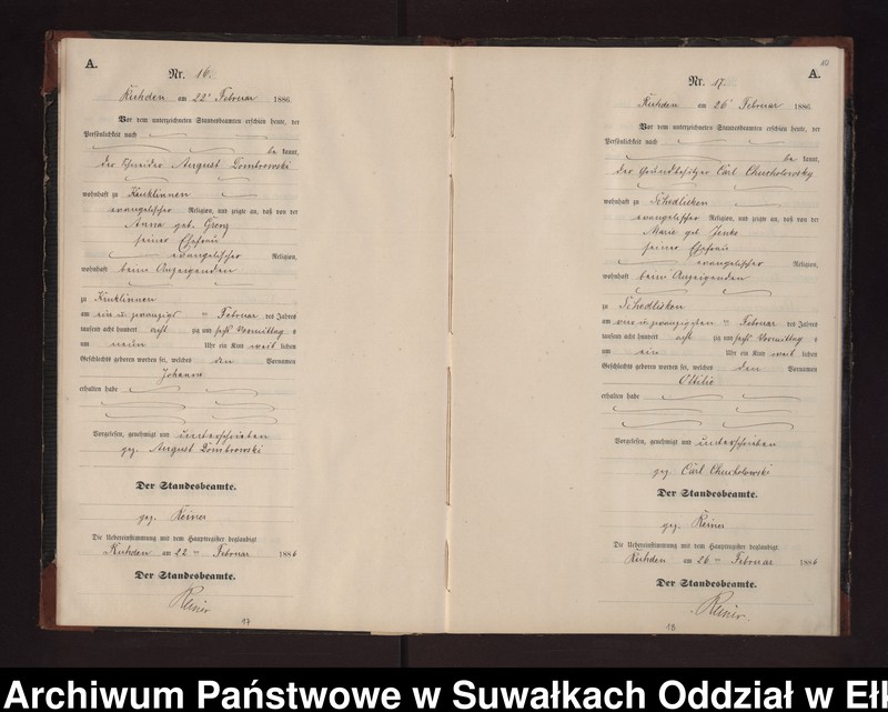 image.from.unit.number "Geburts-Neben-Register des Preussischen Standes-Amtes Stasswinnen Kreis Loetzen"