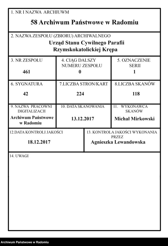 image.from.unit.number "[Duplikat akt urodzonych, zaślubionych i zmarłych parafii Krępa za 1916 r.]"