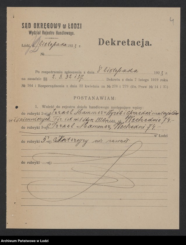 Obraz 6 z jednostki "Izrael Hammer- wyrób i sprzedaż artykułów włókienniczych"