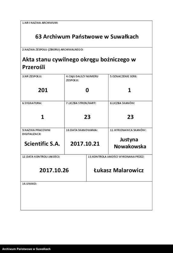 image.from.unit.number "[Duplikat akt urodzonych, zaślubionych, zgonów wyz. mojżeszowe w Przerośli]"