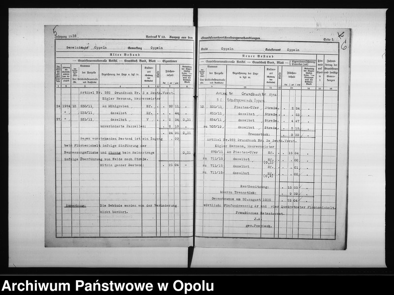 Obraz 11 z jednostki "Wywłaszczenie mistrza murarza Hermanna Kügler, w celu budowy "Piastenufer""