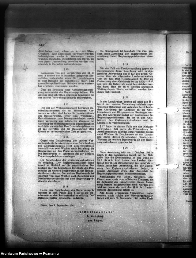 Obraz 7 z jednostki "Anordnung und Erlasse über Wohnung und Mietpolitik im Reichsgau Wartheland"