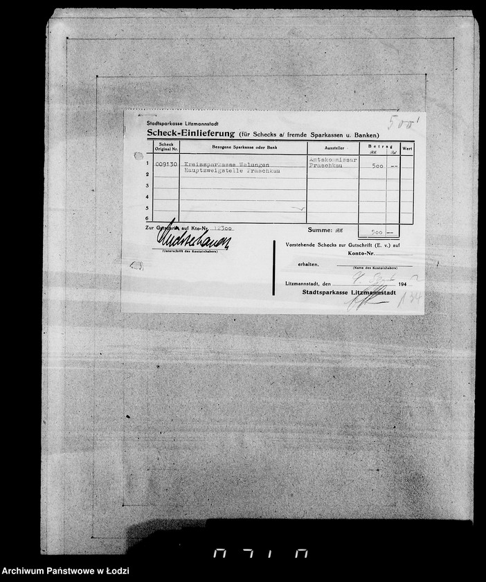 Obraz 5 z jednostki "Sonderkonto 12300. Belege 401-500"