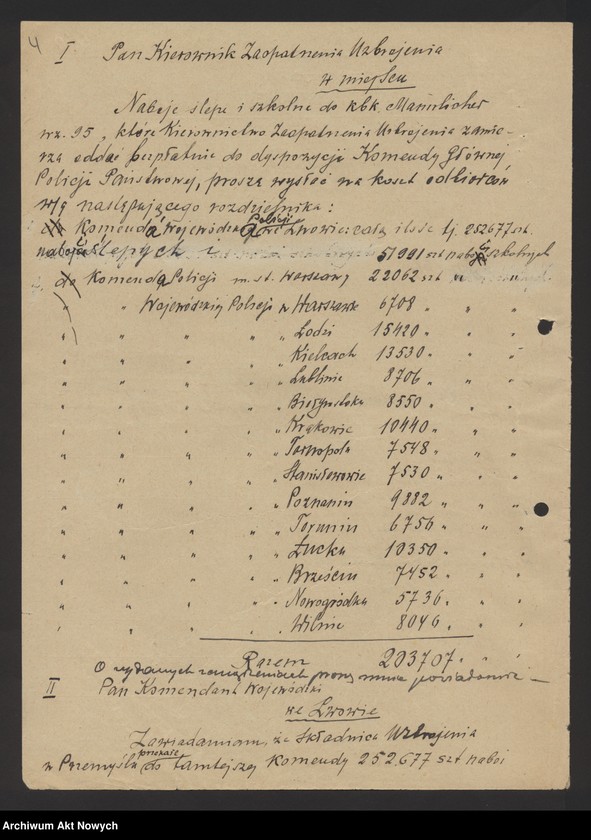 image.from.unit.number "Ewidencja broni i amunicji w jednostkach Policji Państwowej. Wykazy, korespondencja"