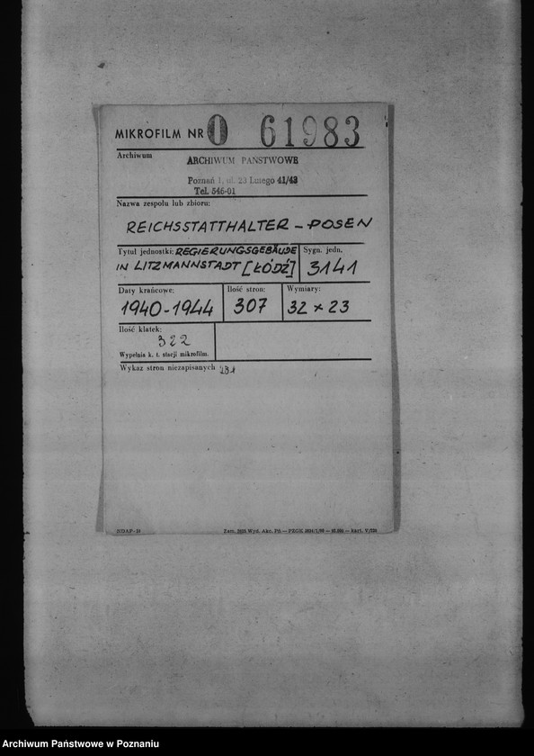 Obraz 5 z jednostki "Regierungsgebäude in Litzmannstadt - Łódź"