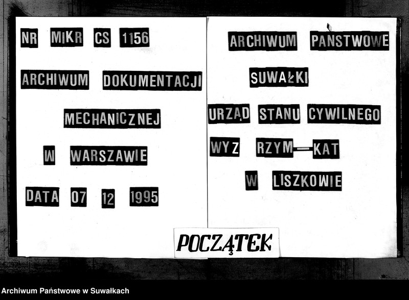 Obraz 1 z jednostki "Duplikat aktov graždnskago sostojanija Liškovskago Rimsko- Katoličeskago Prichoda o roždenij, brakosočetanij i smerti za 1902 god"