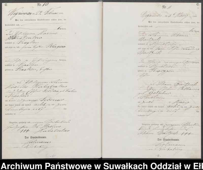 image.from.unit.number "[Sterbe-Haupt-Register des Königlich Preussischen Standes-Amtes Guszianka Kreis Sensburg]"