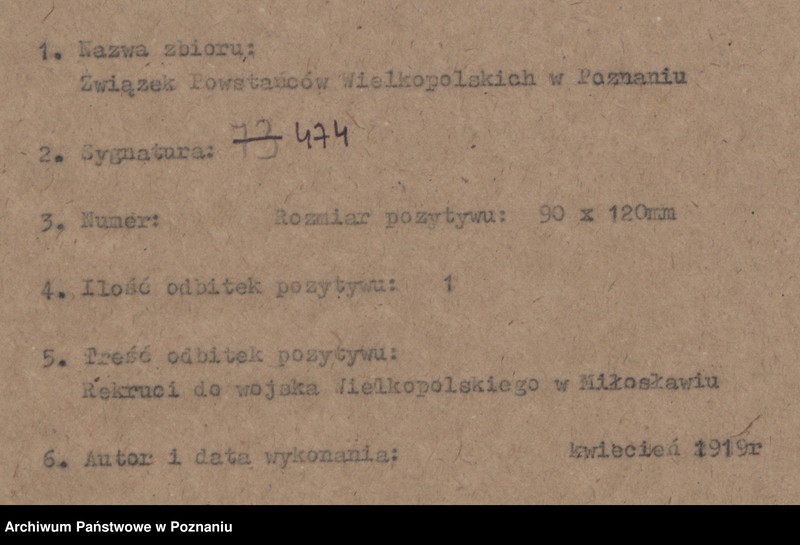 Obraz 4 z jednostki "Rekruci do wojska wielkopolskiego w Miłosławiu. Kwiecień 1919."