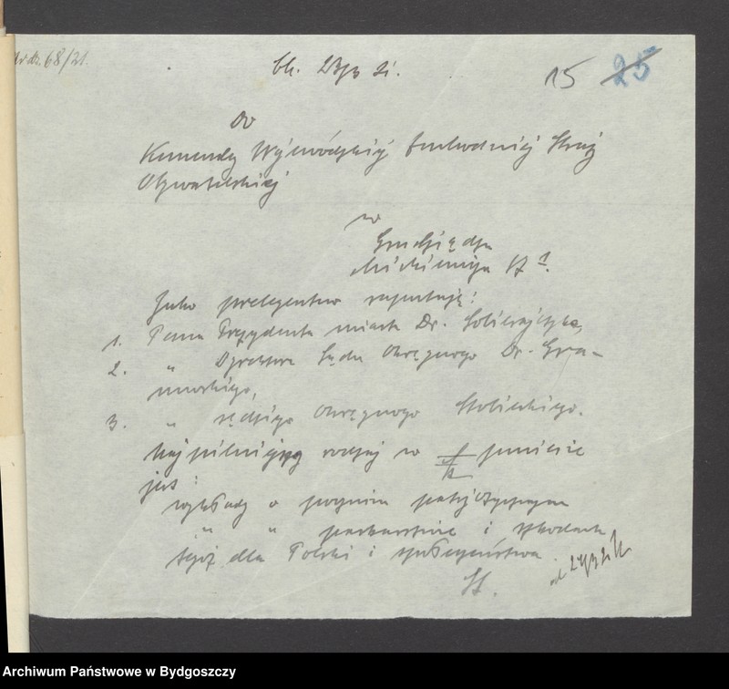 image.from.unit.number "Raporty Baonów do Komendy Powiatowej w Chojnicach o pracach oświatowych [wykładach i odczynach]"