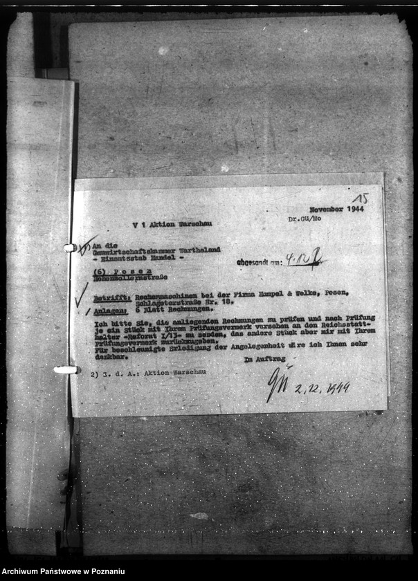 Obraz 19 z jednostki "Aktion Warschau. Unkosten und Erlös"