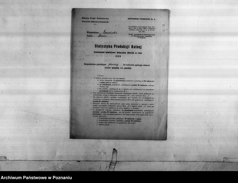 Obraz 14 z jednostki "Statystyka produkcji rolnej - zestawienie z powiatu żnińskiego"