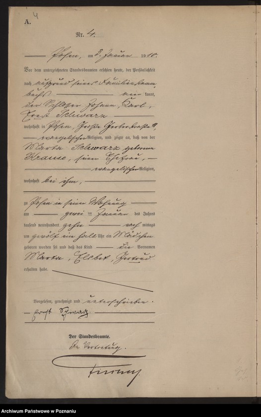 Obraz 5 z jednostki "Księga miejscowa urodzeń tom I [Rejestr główny urodzeń]"